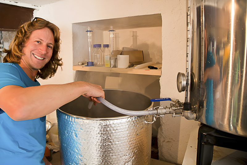 Matt Livingstone brewing what would become Big Mountain's first IPA